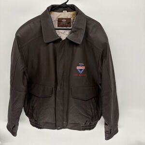 Vintage HandyMan Smooth Leather A-2 Aviator Bomber Jacket Map Lined USA XXL